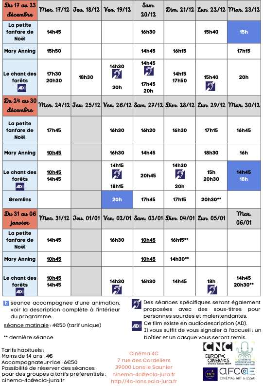 Grille Ptiot Ciné du17/12 au 06/01